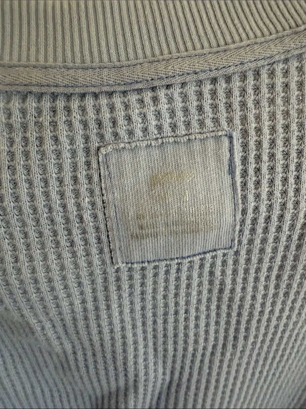 aerie Light Blue Waffle-Knit Crewneck Sweatshirt